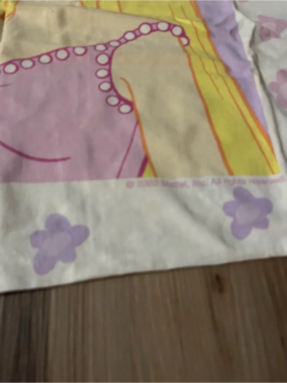 Barbie 2002 rare purple pink floral pillowcase